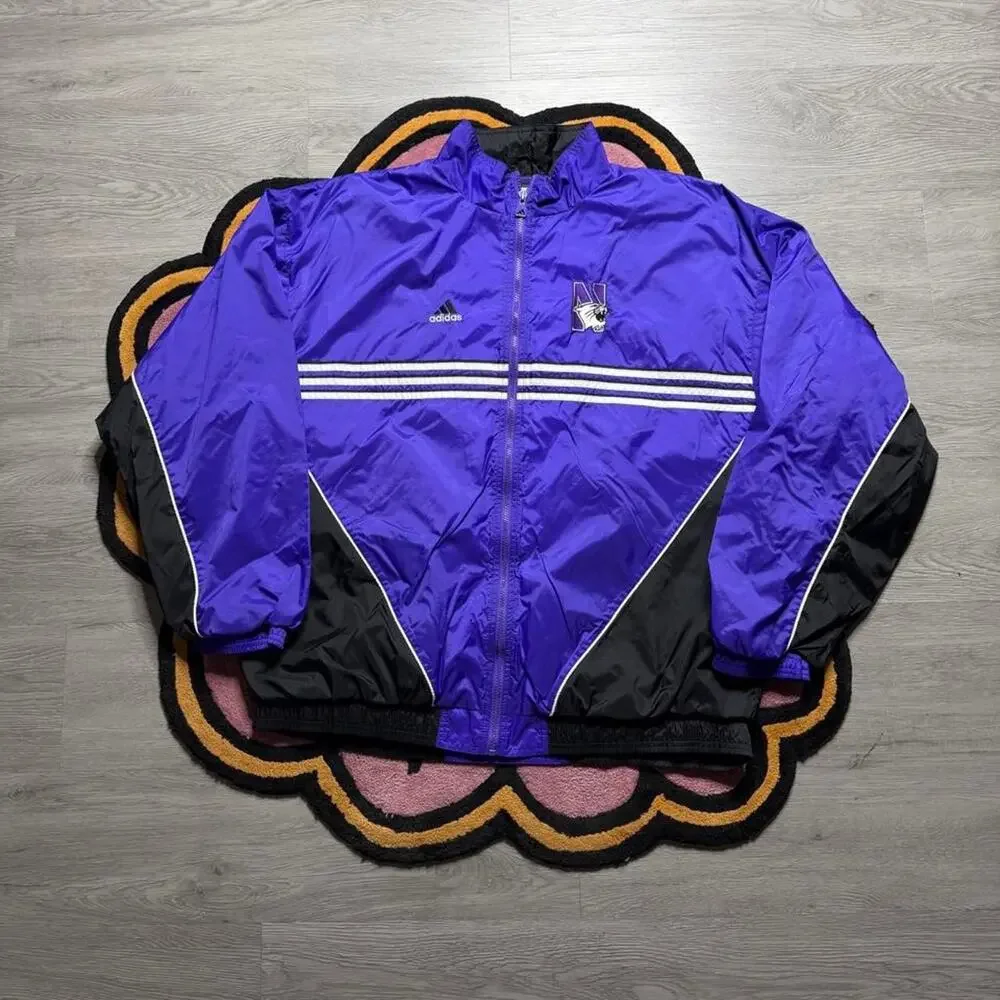 Vintage Y2K Adidas Northwestern University Wildcats Embroidered Track Jacket 2XL